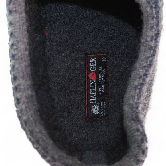 Haflinger ATB Pure Wool Hard Sole Slippers Grey Men's 14/48 - Picture 11 of 12